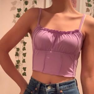 Purple Unif Y2K Cropped Tank Top